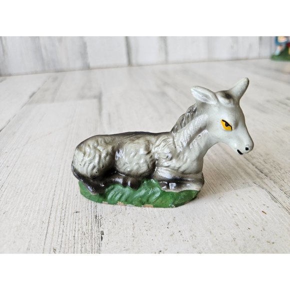 Vintage Italian donkey nativity village Xmas decor - Picture 1 of 10
